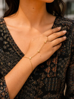 Anti Tarnish Star Hathphool with premium gold-plated finish for women