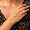 Anti Tarnish Star Hathphool with premium gold-plated finish for women