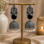 Bulk 20 Traditional Jhumka Earring Oxidized Silver Ethnic Design for Beautiful Look - "Black"