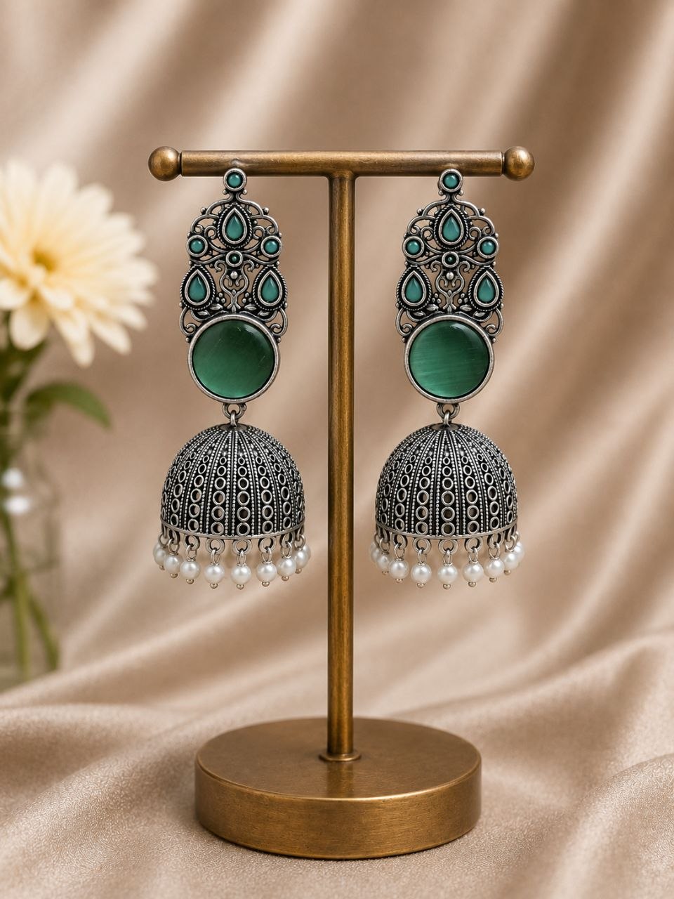 Traditional Jhumka Earring Oxidized Silver Ethnic Design for Beautiful Look 8 Traditional Jhumka Earring with oxidized silver finish for women