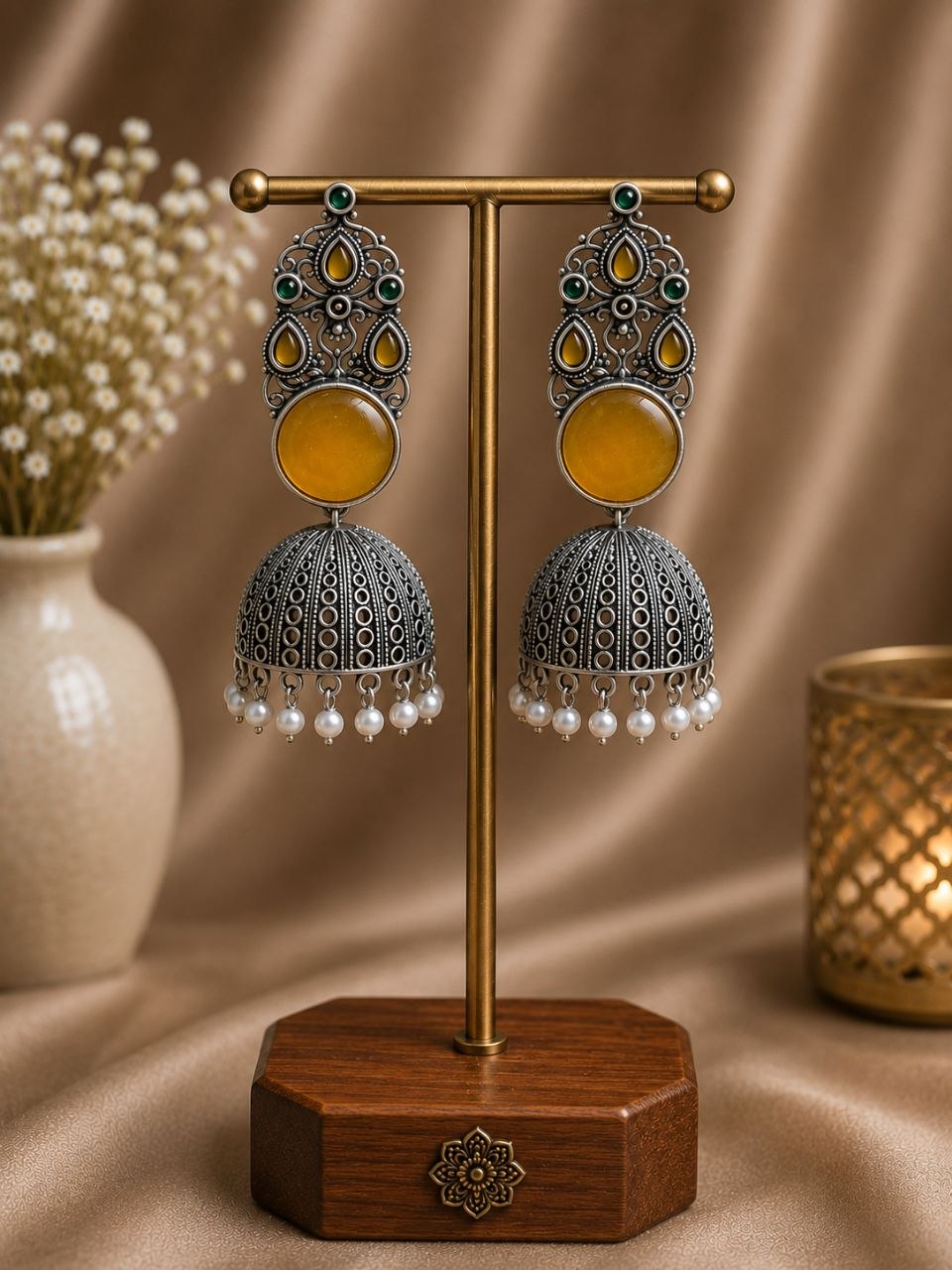Traditional Jhumka Earring Oxidized Silver Ethnic Design for Beautiful Look 4 Traditional Jhumka Earring with oxidized silver finish for women