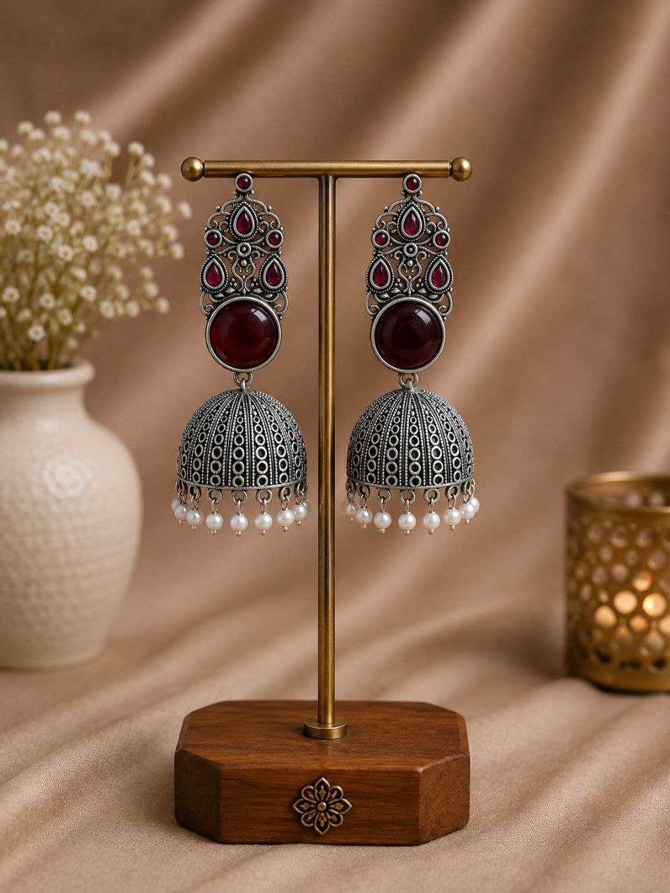 Traditional Jhumka Earring Oxidized Silver Ethnic Design for Beautiful Look 5 Traditional Jhumka Earring with oxidized silver finish for women