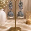 Traditional Jhumka Earring Oxidized Silver Ethnic Design for Beautiful Look 10 Traditional Jhumka Earring with oxidized silver finish for women