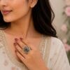Silver Flower Ring with elegant floral design for women