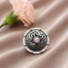 Silver Flower Ring Adjustable Floral Ring for Traditional Wear 13 Silver Flower Ring with elegant floral design for women