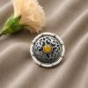 Silver Flower Ring Adjustable Floral Ring for Traditional Wear 12 Silver Flower Ring with elegant floral design for women