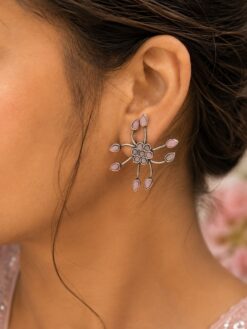 Designer Silver Earring with elegant silver finish for women