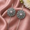 Ethnic Silver Earcuff with oxidized silver finish for women