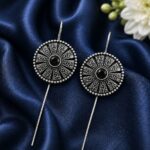 Ethnic Silver Earcuff Traditional Oxidized Silver Ear Cuff for Party Wear - "Black"