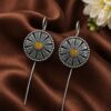Ethnic Silver Earcuff with oxidized silver finish for women