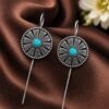 Ethnic Silver Earcuff with oxidized silver finish for women