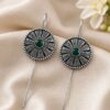 Ethnic Silver Earcuff with oxidized silver finish for women