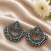 Oxidized Durga Maa Earring Traditional Silver Earrings for Women 15 Oxidized Durga Maa Earring with traditional silver finish for women