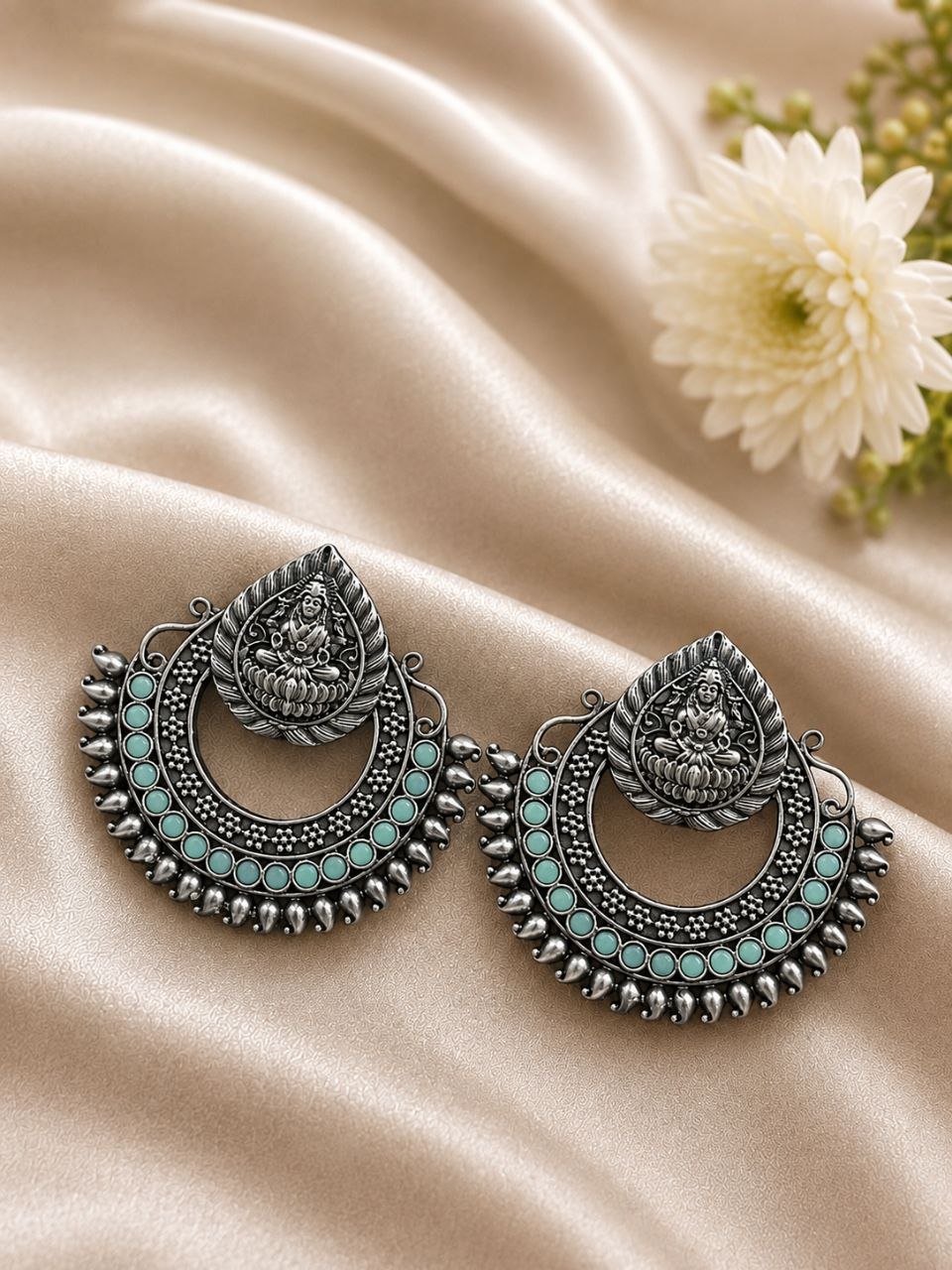 Oxidized Durga Maa Earring Traditional Silver Earrings for Women 8 Oxidized Durga Maa Earring with traditional silver finish for women