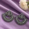 Oxidized Durga Maa Earring Traditional Silver Earrings for Women 12 Oxidized Durga Maa Earring with traditional silver finish for women