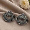 Oxidized Durga Maa Earring Traditional Silver Earrings for Women 11 Oxidized Durga Maa Earring with traditional silver finish for women