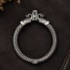 Oxidized Peacock Kada with traditional silver peacock design for women