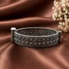 Geometric Silver Openable Kada with modern designer pattern for women