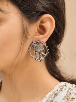 Silver Elephant Stud Earring with elegant elephant design for women