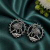 Silver Elephant Stud Earring Elegant Oxidized Beautiful Design for Traditional Wear 4 Silver Elephant Stud Earring with elegant elephant design for women