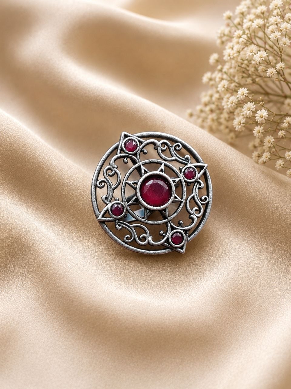Vintage Adjustable Ring Elegant Antique Statement Ring for Party Look 6 Vintage Adjustable Ring with elegant antique finish for women