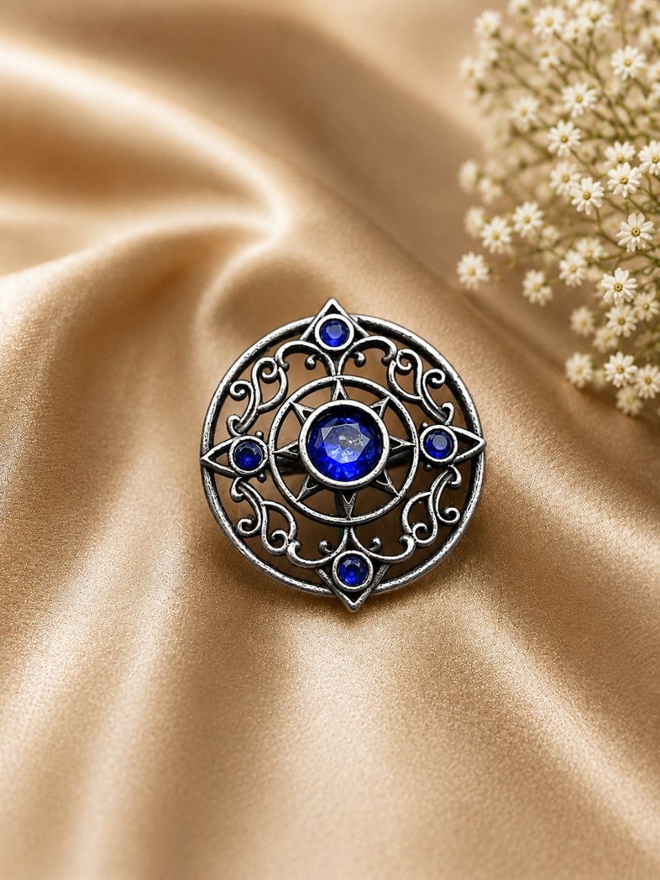 Vintage Adjustable Ring Elegant Antique Statement Ring for Party Look 4 Vintage Adjustable Ring with elegant antique finish for women