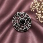 Vintage Adjustable Ring Elegant Antique Statement Ring for Party Look - "Black"