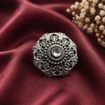 Designer Oxidised Floral Ring – Attractive Traditional Jewelry for Elegant Everyday Styling - "White"