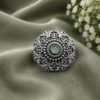 Designer Oxidised Floral Ring – Elegant Traditional Floral Jewelry