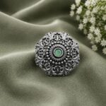 Designer Oxidised Floral Ring – Attractive Traditional Jewelry for Elegant Everyday Styling - "MInt"