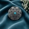 Designer Oxidised Floral Ring – Elegant Traditional Floral Jewelry