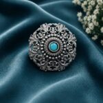 Designer Oxidised Floral Ring – Attractive Traditional Jewelry for Elegant Everyday Styling - "Aqua"