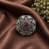 Designer Oxidised Floral Ring – Elegant Traditional Floral Jewelry