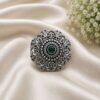 Designer Oxidised Floral Ring – Elegant Traditional Floral Jewelry