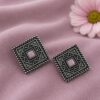 Antique Oxidised Square Stud – Stunning Earrings for Elegant Modern Traditional Looks## 17 Antique Oxidised Square Stud geometric brass earrings with premium antique finish##