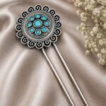 Elegant Flower Hair Accessories – Gorgeous Floral Styling for Beautiful Traditional Looks - "Aqua"