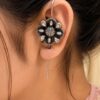 Designer Flower Earcuff with elegant floral detailing and premium polished finish