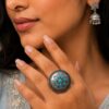 Vintage Silver Ring with elegant antique-inspired traditional detailing and premium polished finish