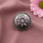 Vintage Silver Ring for Elegant Timeless Traditional Jewelry - ''BabyPink''
