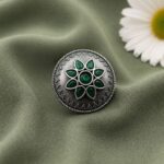 Vintage Silver Ring for Elegant Timeless Traditional Jewelry - "Green"