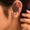 Floral Half Moon Bugadi with elegant floral detailing and traditional Indian jewelry design