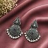 Elegant Silver Earring with graceful traditional detailing and premium polished finish