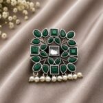 Dazzling Geometric Stylish Ring for Elegant Modern and Fashionable Looks - "Green"
