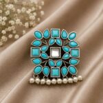 Dazzling Geometric Stylish Ring for Elegant Modern and Fashionable Looks - "Aqua"