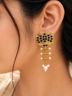 Golden Lotus Earring elegant golden floral jewelry for women