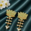 Golden Lotus Earring elegant golden floral jewelry for women