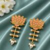 Golden Lotus Earring elegant golden floral jewelry for women