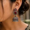 Antique Floral Jhumka traditional ethnic earrings with elegant floral detailing