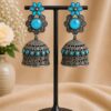 Antique Floral Jhumka traditional ethnic earrings with elegant floral detailing