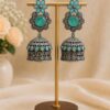 Antique Floral Jhumka traditional ethnic earrings with elegant floral detailing